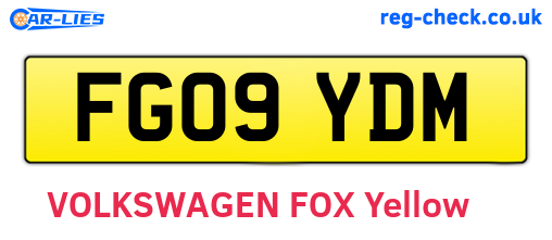FG09YDM are the vehicle registration plates.