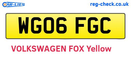 WG06FGC are the vehicle registration plates.