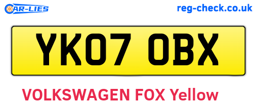YK07OBX are the vehicle registration plates.