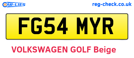 FG54MYR are the vehicle registration plates.