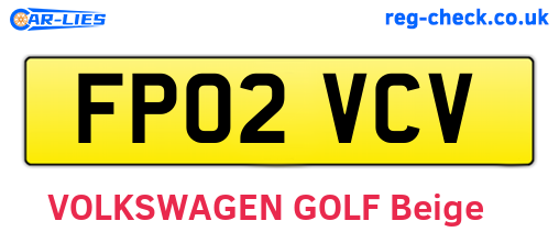 FP02VCV are the vehicle registration plates.