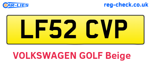LF52CVP are the vehicle registration plates.