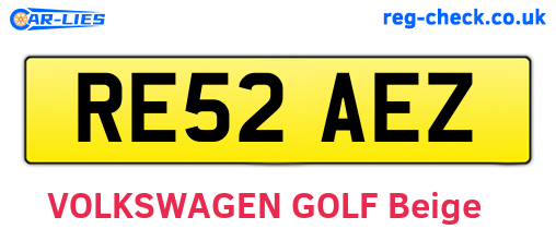 RE52AEZ are the vehicle registration plates.