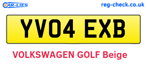 YV04EXB are the vehicle registration plates.