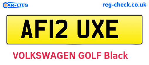AF12UXE are the vehicle registration plates.