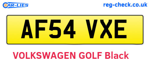AF54VXE are the vehicle registration plates.