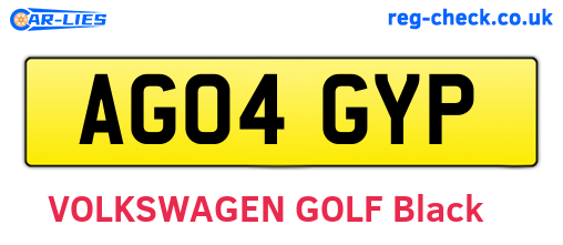 AG04GYP are the vehicle registration plates.