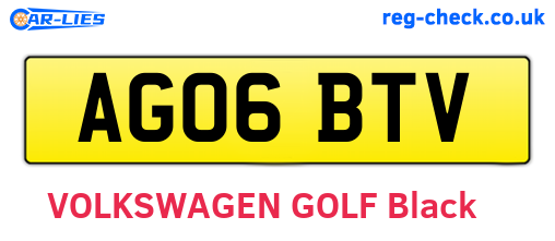 AG06BTV are the vehicle registration plates.
