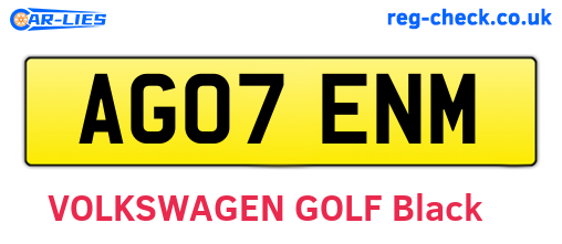 AG07ENM are the vehicle registration plates.