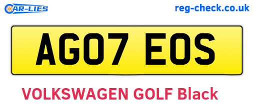 AG07EOS are the vehicle registration plates.