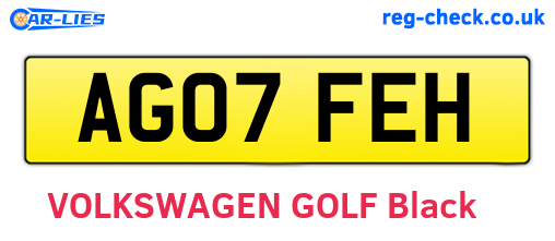 AG07FEH are the vehicle registration plates.