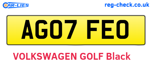 AG07FEO are the vehicle registration plates.