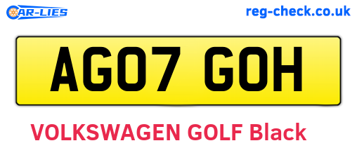 AG07GOH are the vehicle registration plates.