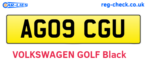 AG09CGU are the vehicle registration plates.