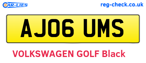 AJ06UMS are the vehicle registration plates.