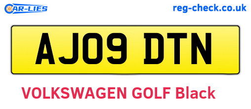 AJ09DTN are the vehicle registration plates.