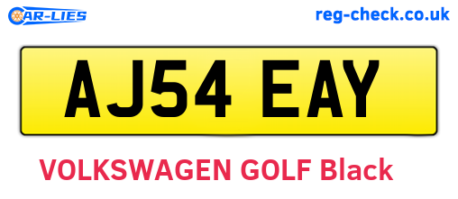 AJ54EAY are the vehicle registration plates.