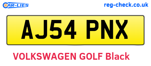 AJ54PNX are the vehicle registration plates.