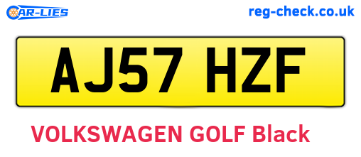 AJ57HZF are the vehicle registration plates.