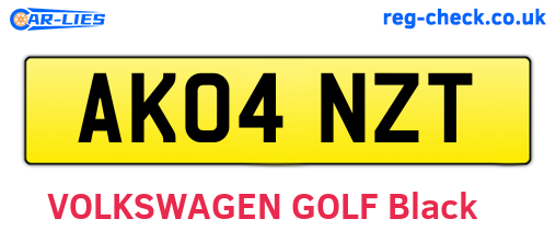 AK04NZT are the vehicle registration plates.