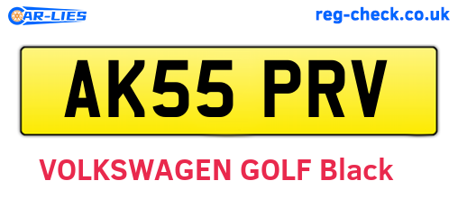 AK55PRV are the vehicle registration plates.