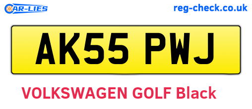 AK55PWJ are the vehicle registration plates.