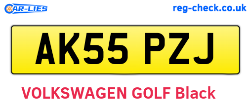 AK55PZJ are the vehicle registration plates.