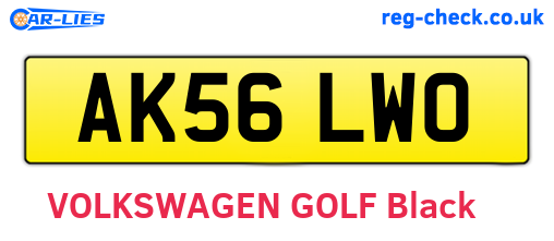 AK56LWO are the vehicle registration plates.