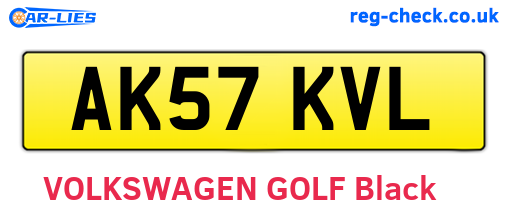 AK57KVL are the vehicle registration plates.