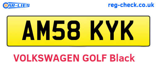 AM58KYK are the vehicle registration plates.