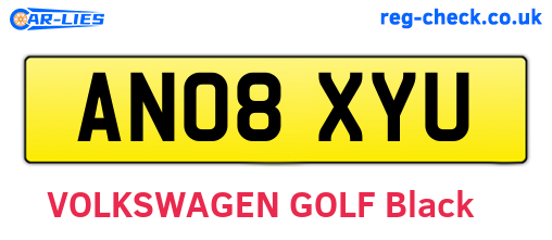 AN08XYU are the vehicle registration plates.