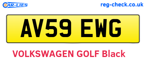 AV59EWG are the vehicle registration plates.