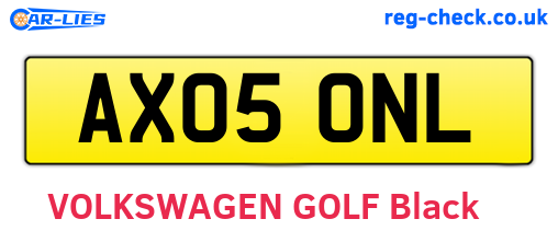 AX05ONL are the vehicle registration plates.