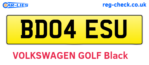 BD04ESU are the vehicle registration plates.