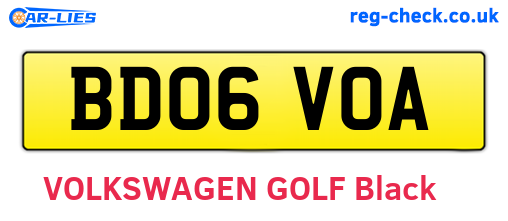 BD06VOA are the vehicle registration plates.