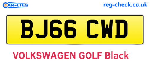 BJ66CWD are the vehicle registration plates.