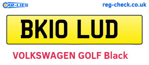 BK10LUD are the vehicle registration plates.