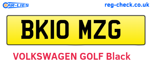 BK10MZG are the vehicle registration plates.
