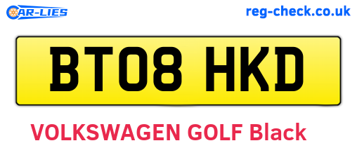 BT08HKD are the vehicle registration plates.