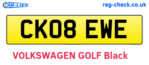CK08EWE are the vehicle registration plates.