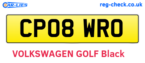 CP08WRO are the vehicle registration plates.