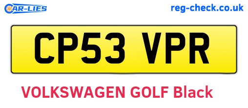 CP53VPR are the vehicle registration plates.