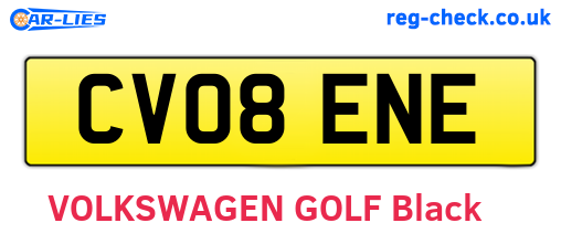 CV08ENE are the vehicle registration plates.