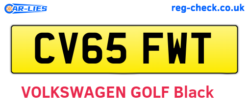 CV65FWT are the vehicle registration plates.