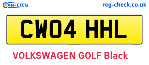 CW04HHL are the vehicle registration plates.