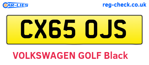 CX65OJS are the vehicle registration plates.