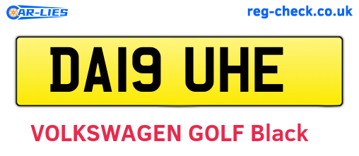 DA19UHE are the vehicle registration plates.