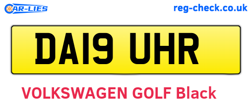 DA19UHR are the vehicle registration plates.