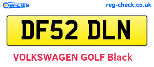 DF52DLN are the vehicle registration plates.
