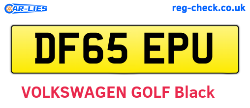 DF65EPU are the vehicle registration plates.